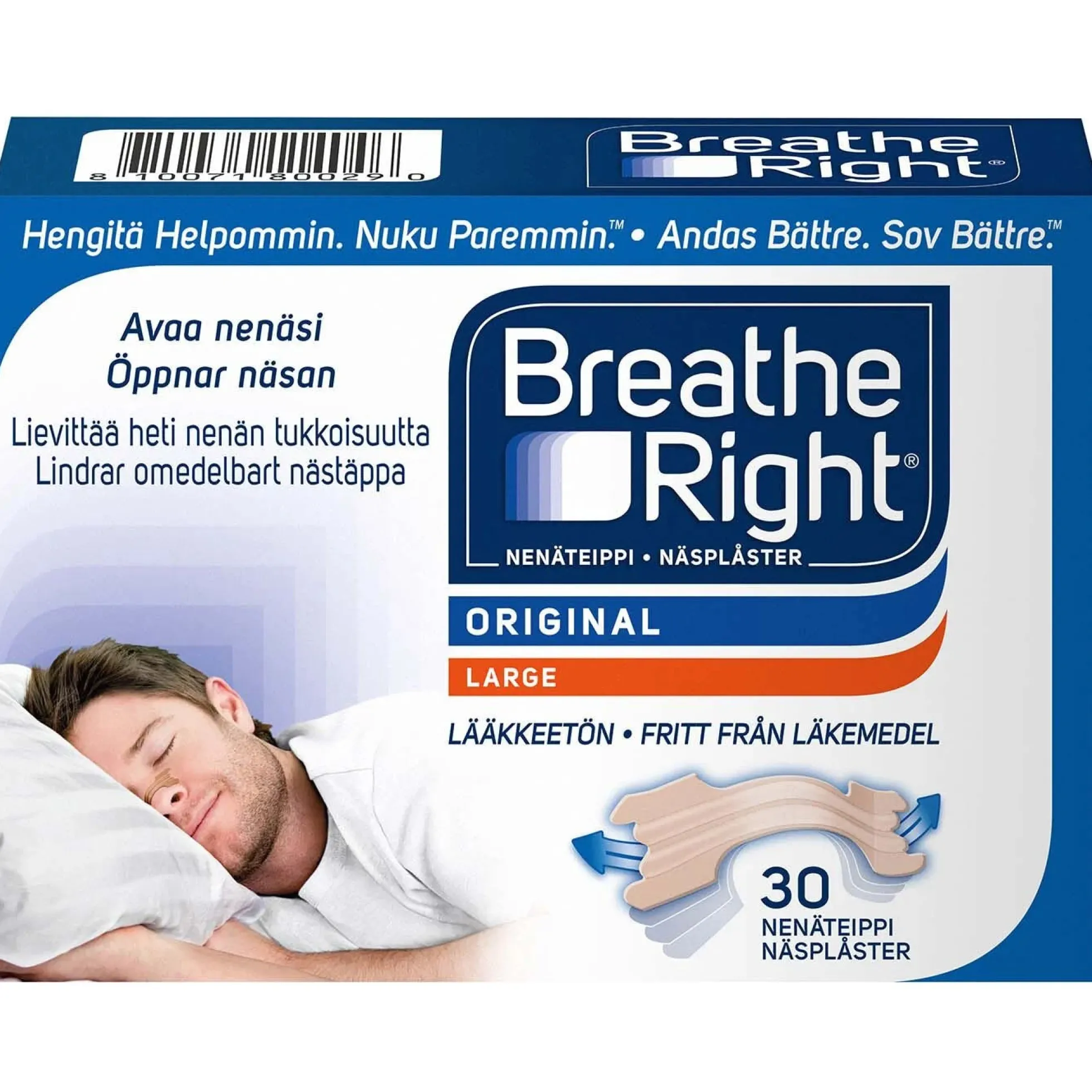 Breathe Right nenäteippi Large Tan 30kpl