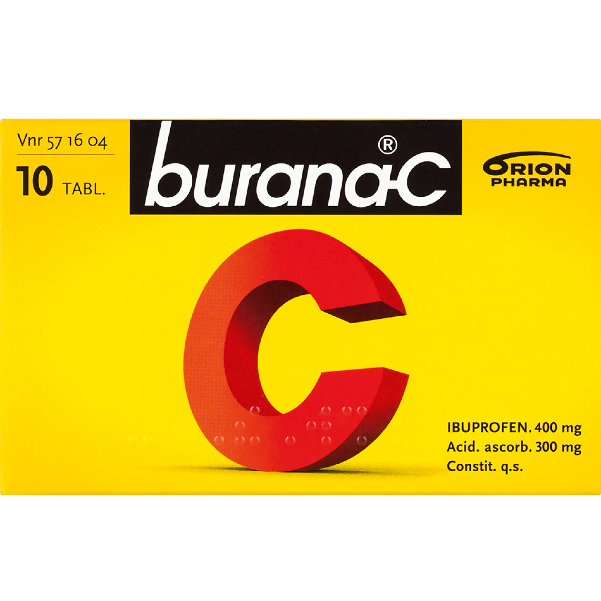 Burana-C 400/300 mg -tabletti -eri kokoja
