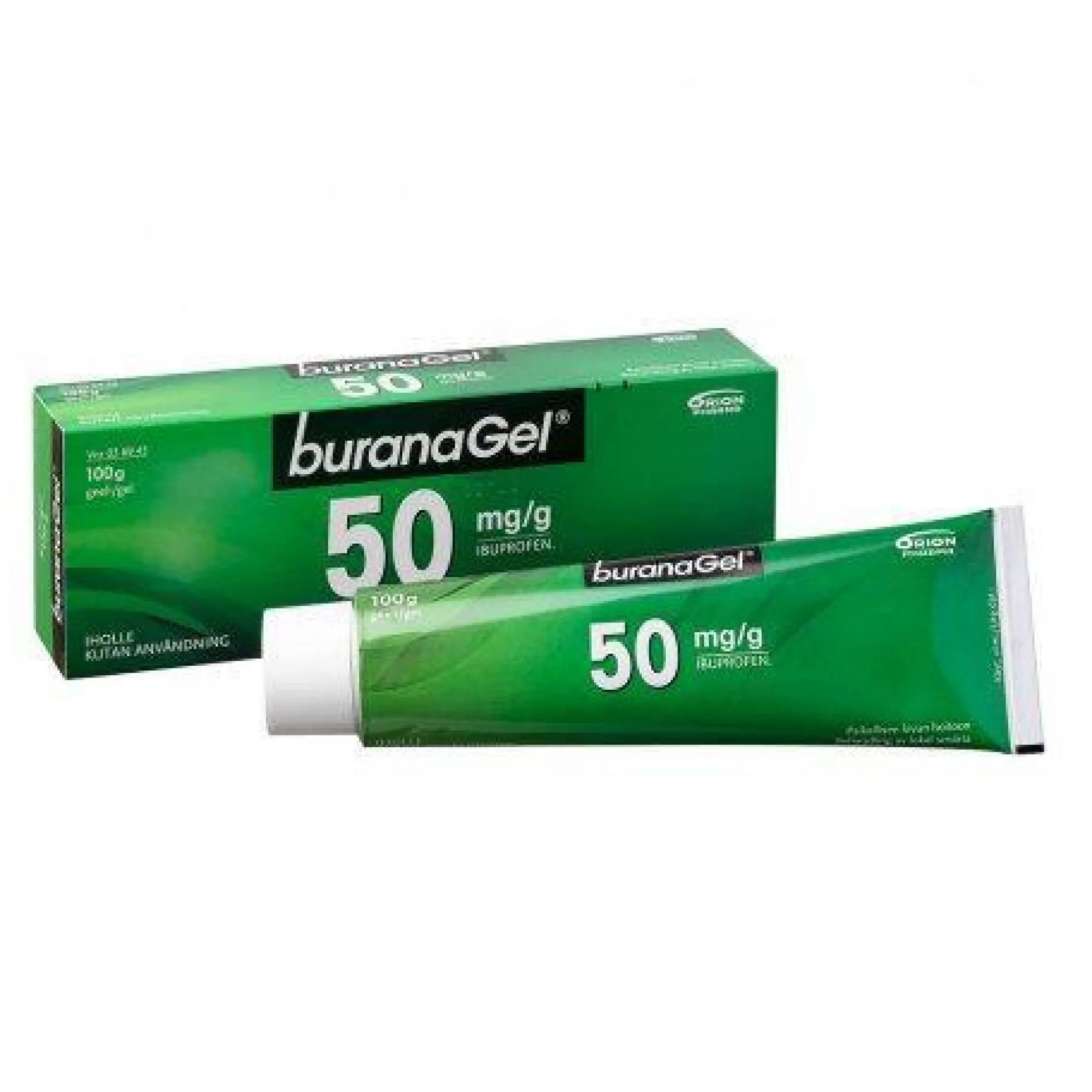 Buranagel 50 mg/g -kipugeeli -eri kokoja