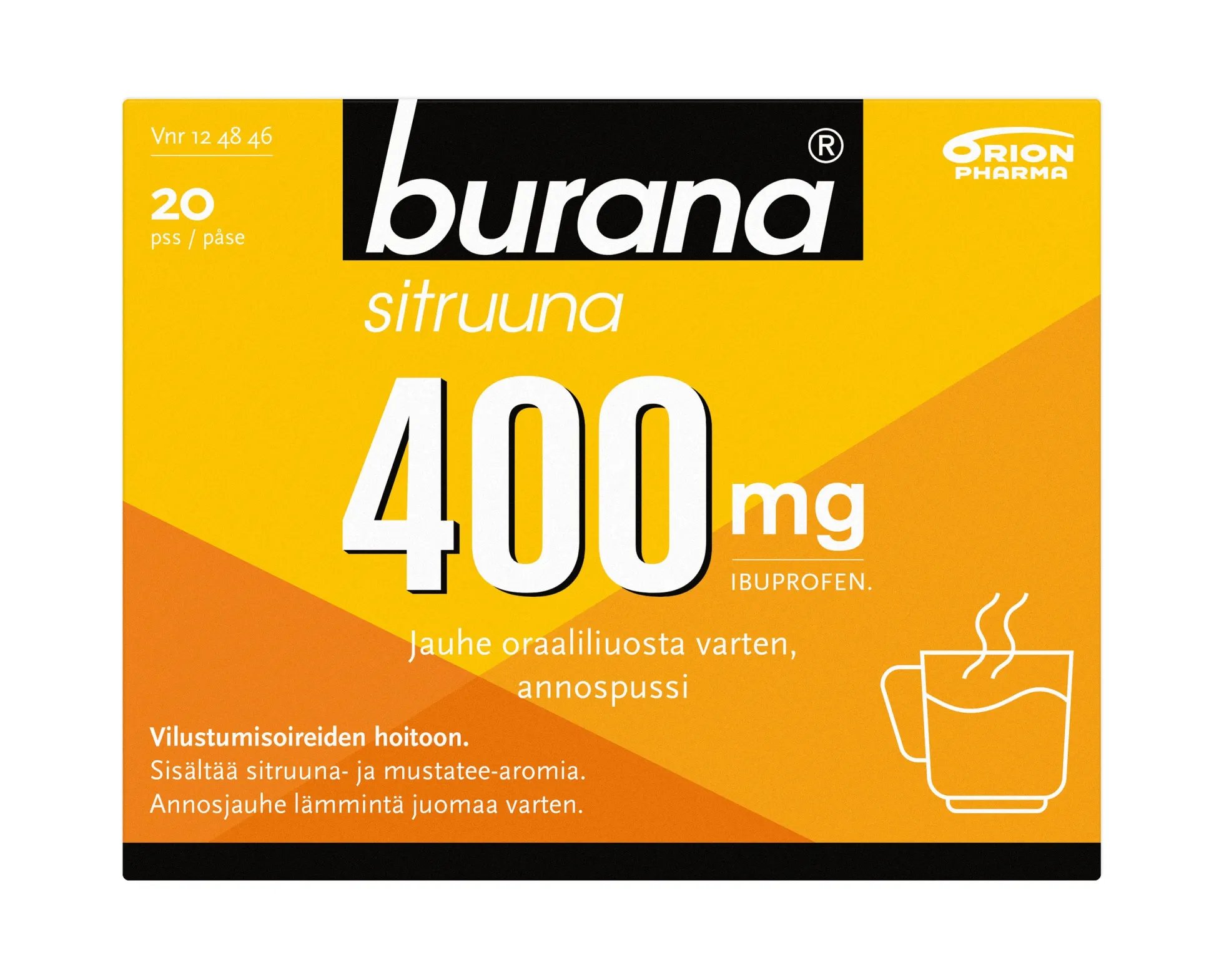 Burana sitruuna 400 mg jauhe - eri kokoja