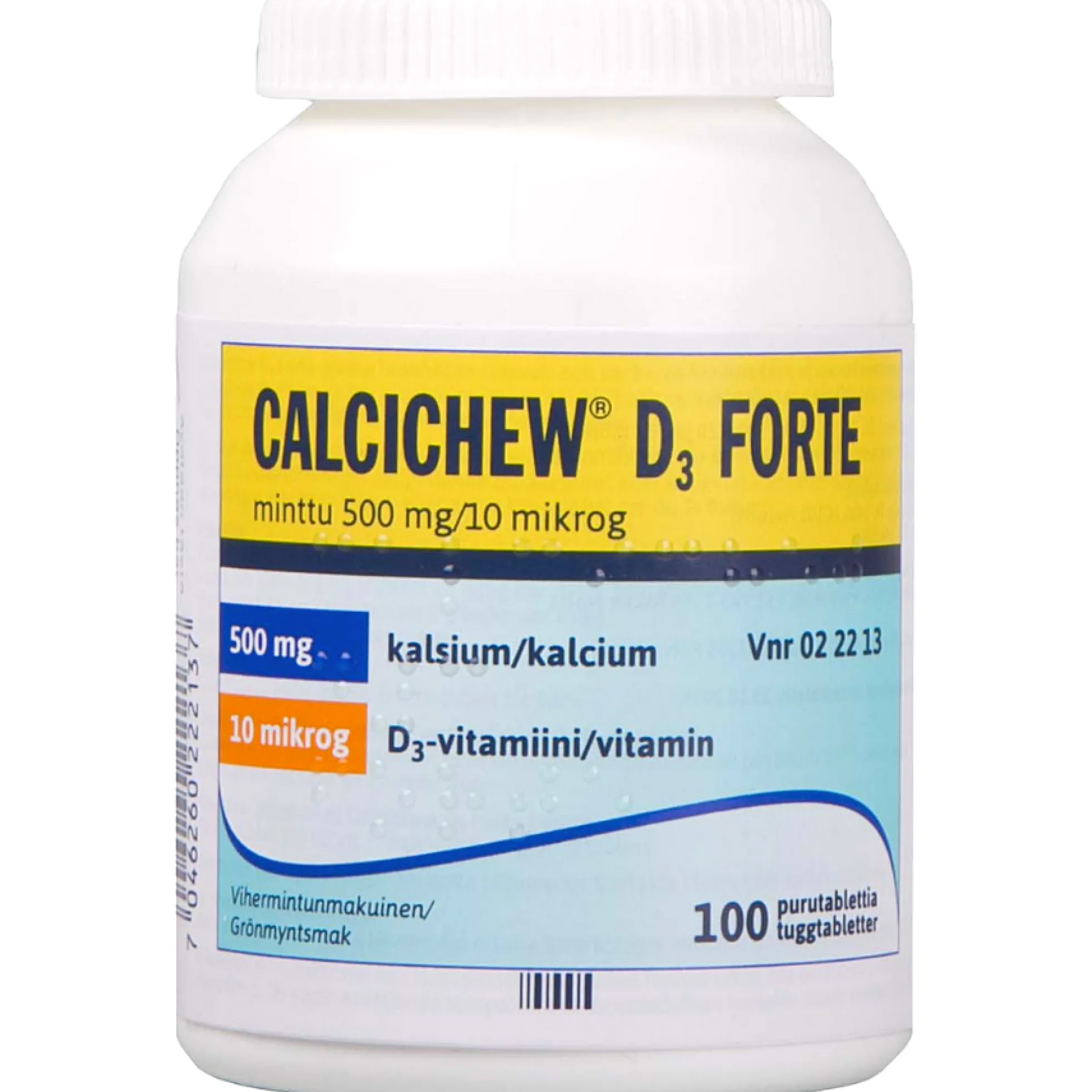 Calcichew D3 Forte minttu 500 mg/10 mikrog -purutabletti