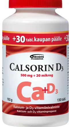 Calsorin 500mg + D3 20mikrog tabletti 130 tabl. Kampanjapakkaus!