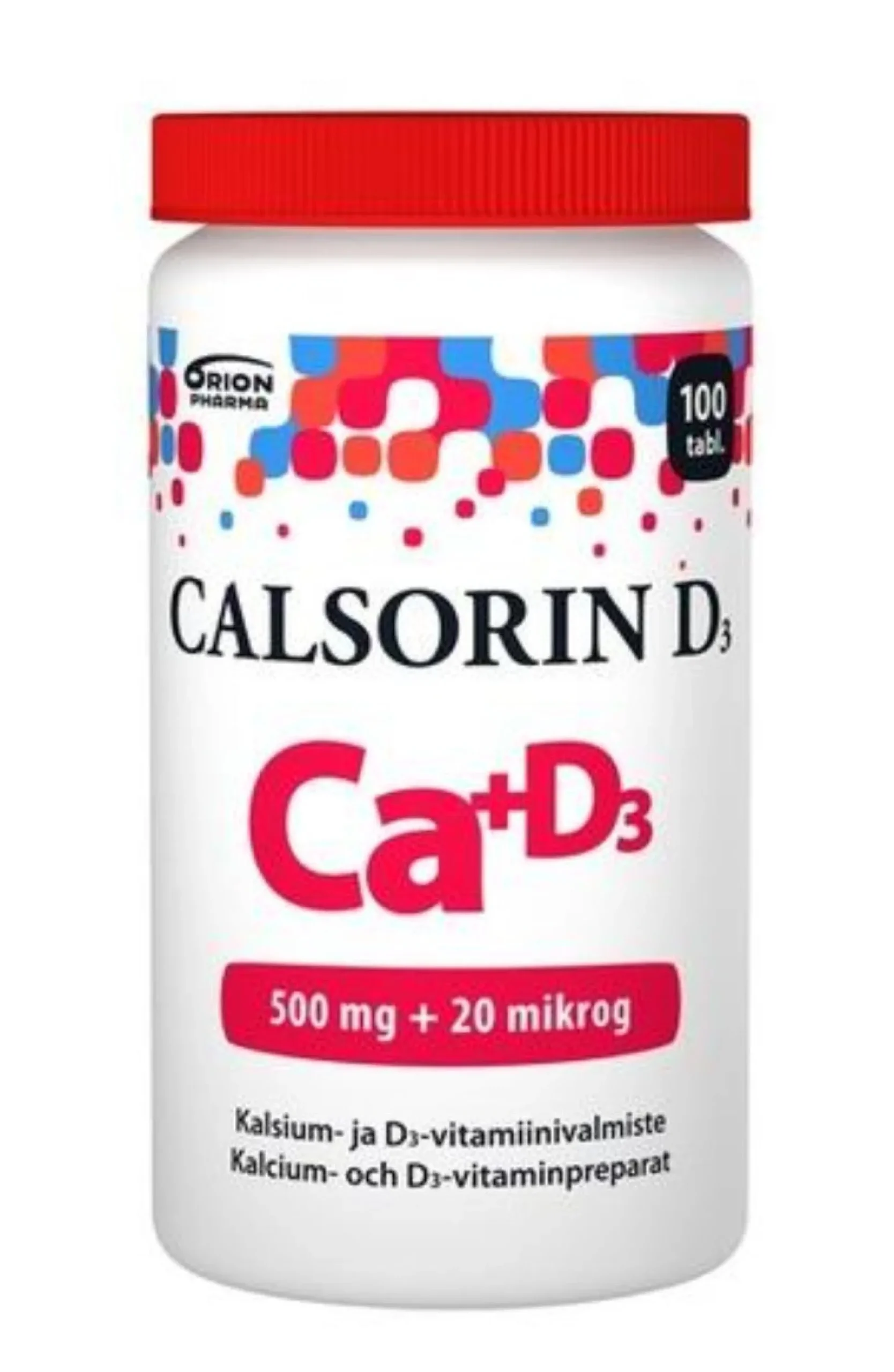Calsorin 500mg + D3 20mikrog tabletti 100 tabl.