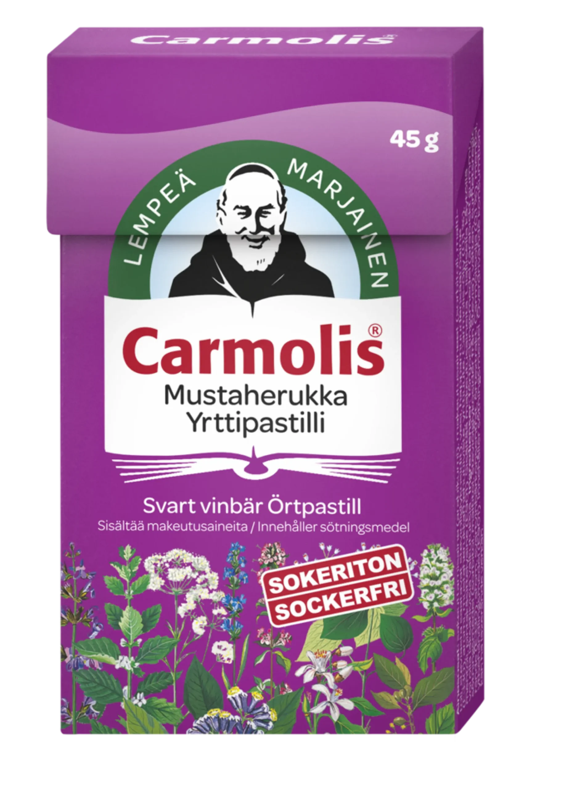 Carmolis mustaherukka yrttipastilli 45 g