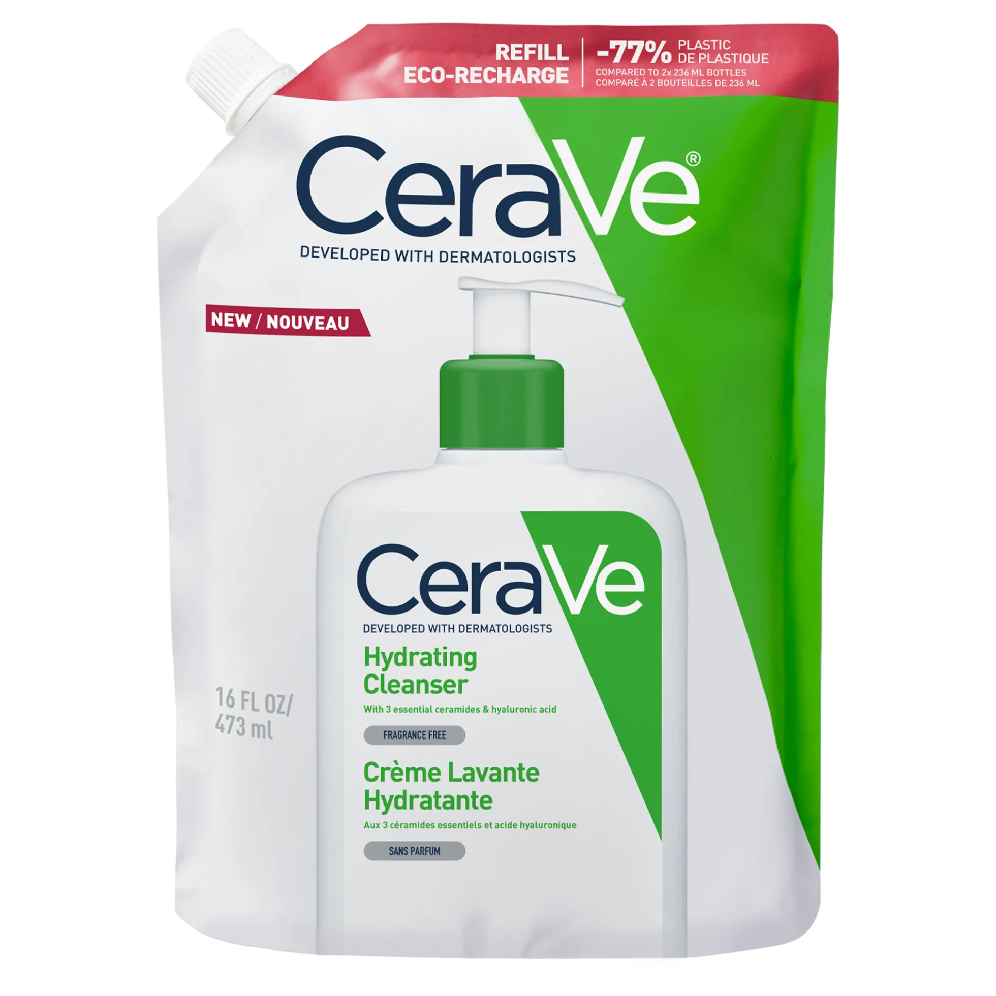 Cerave Hydrating Cleanser täyttöpakkaus - kosteuttava puhdistustuote normaalille ja kuivalle iholle473ml