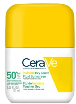 CeraVe Invisible Dry Touch Fluid SPF50+ mattapinnan antava aurinkosuojavoide kasvoille 50ml