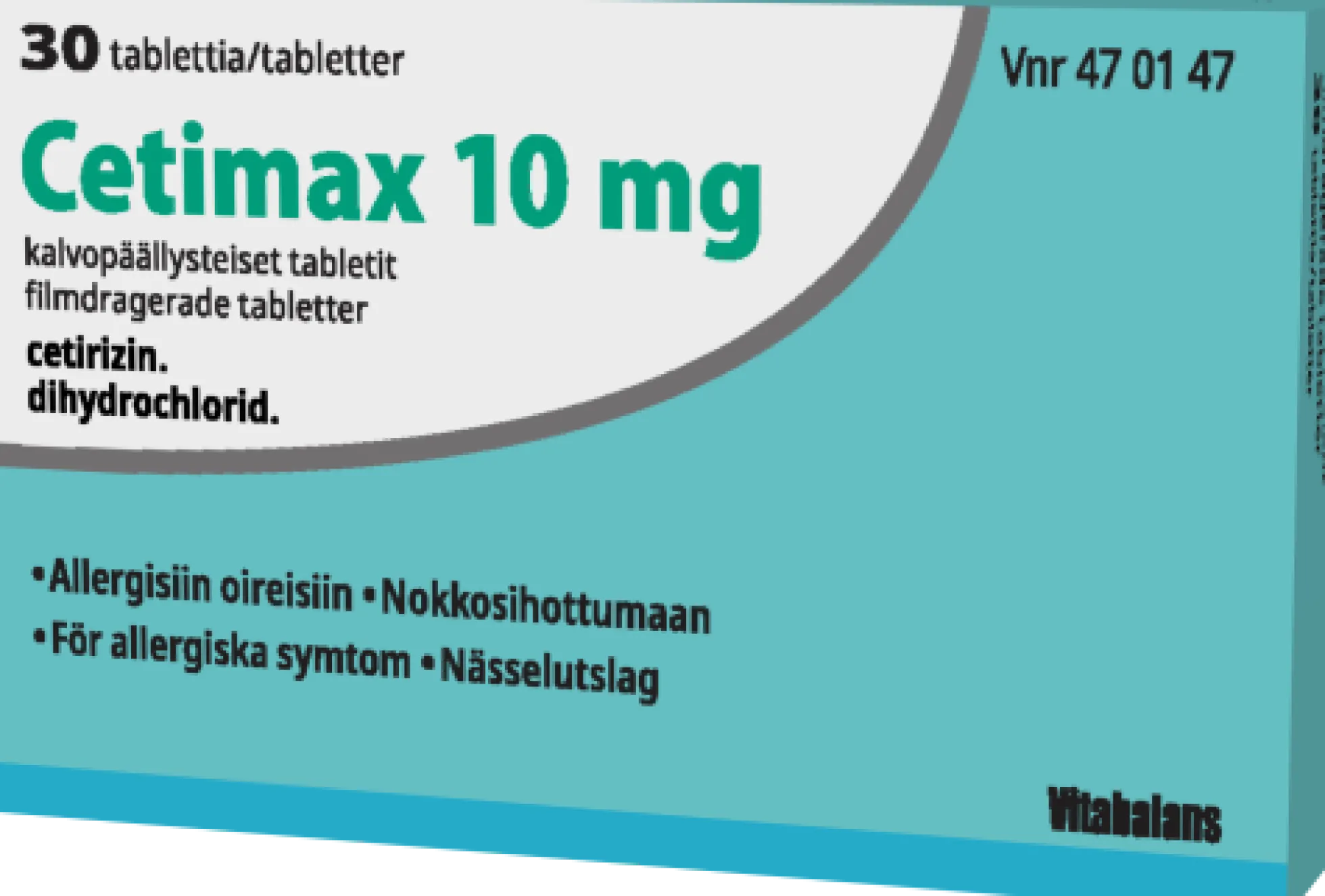 CETIMAX 10 mg -Eri pakkauskokoa - allergisiin oireisiin ja nokkosihottumaan
