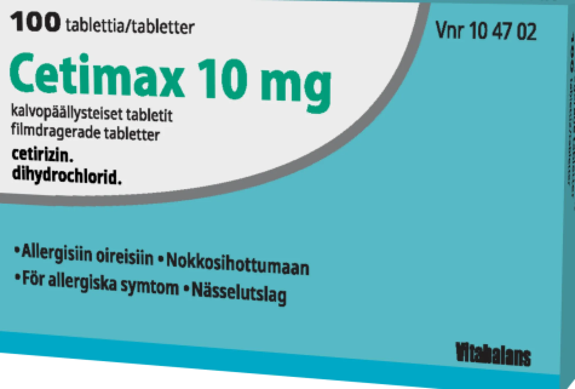 CETIMAX 10 mg -Eri pakkauskokoa - allergisiin oireisiin ja nokkosihottumaan