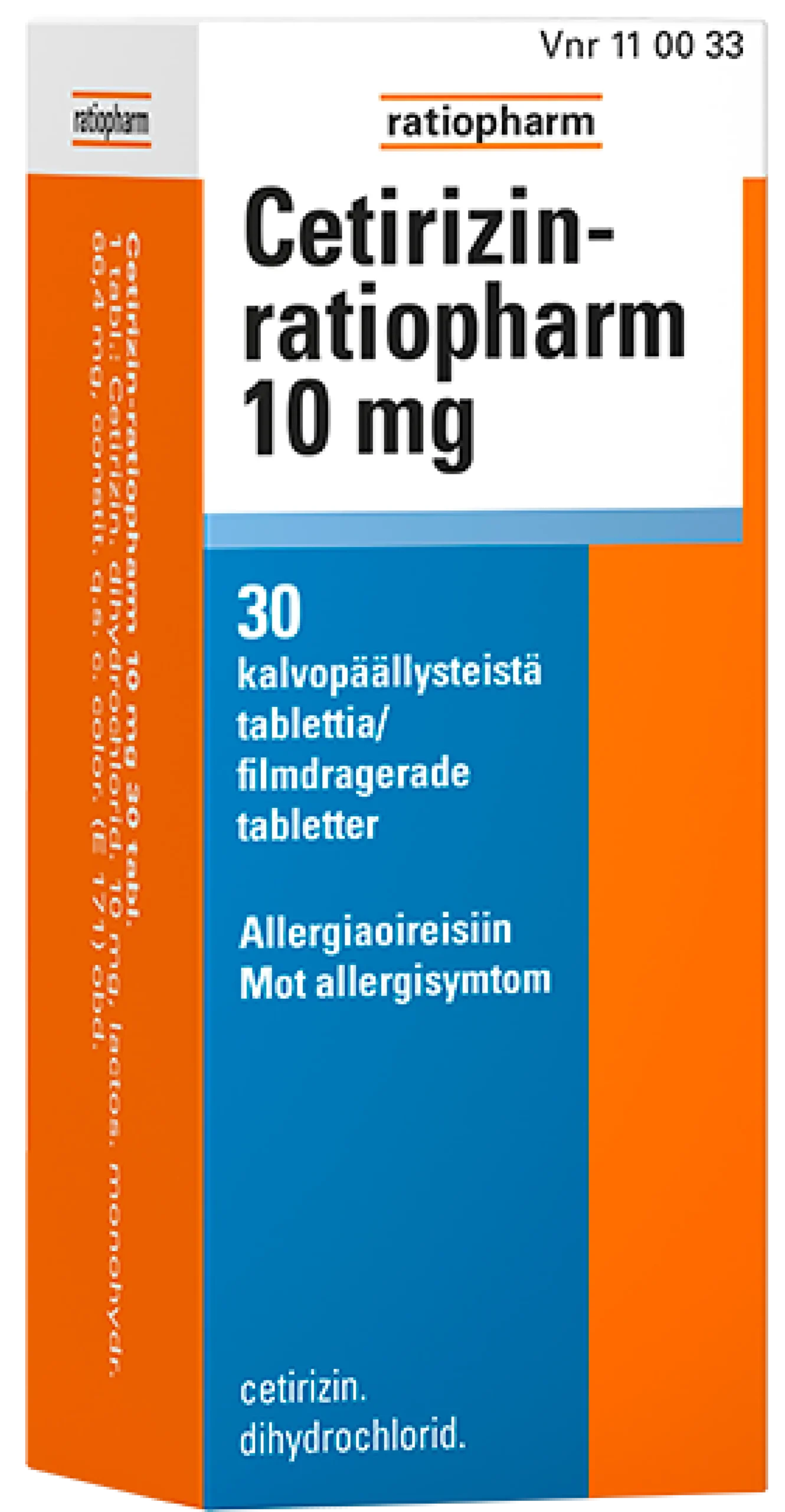 Cetirizin-ratiopharm 10 mg - eri kokoja