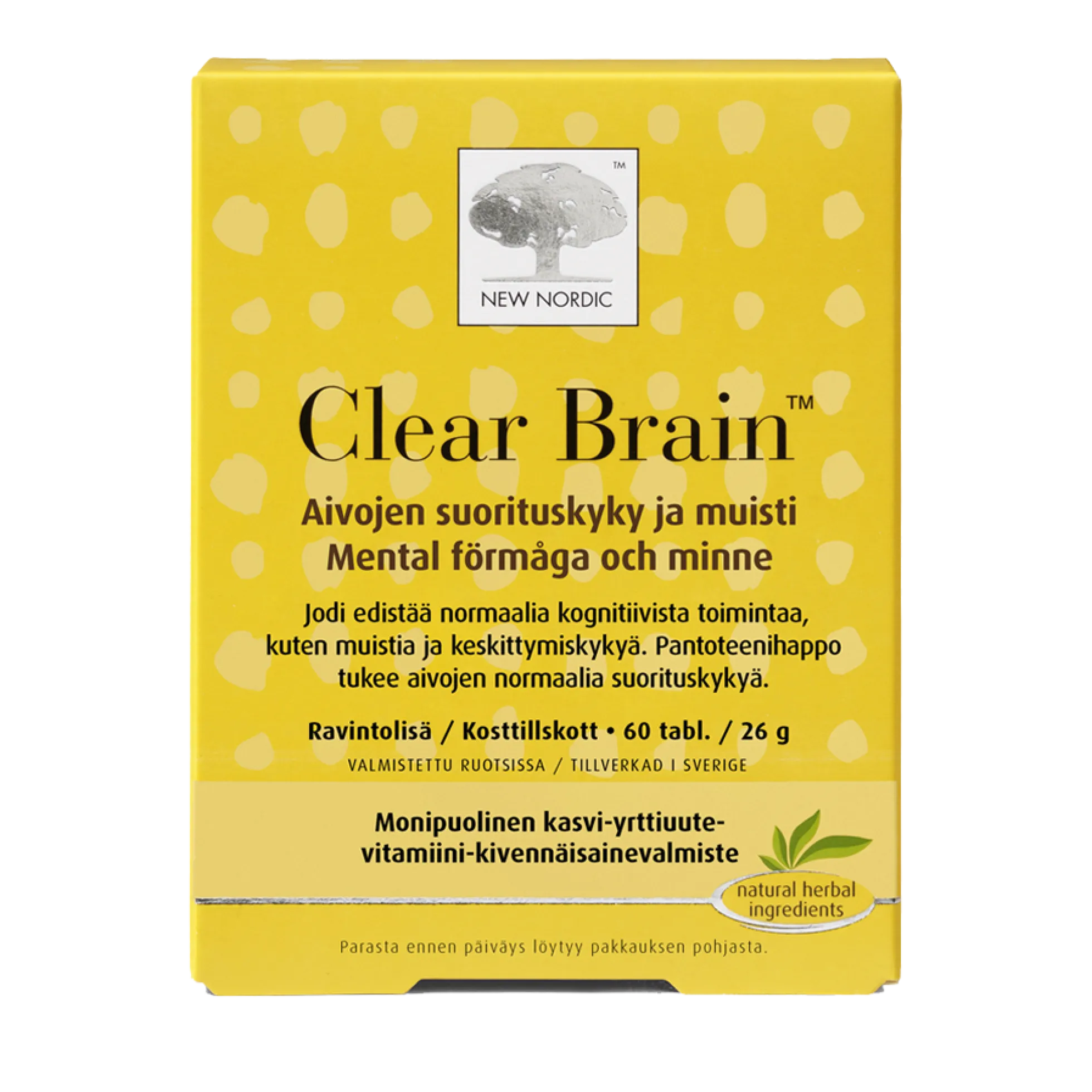 Clear Brain -aivojen suorituskyvylle ja muistille 60 tbl.