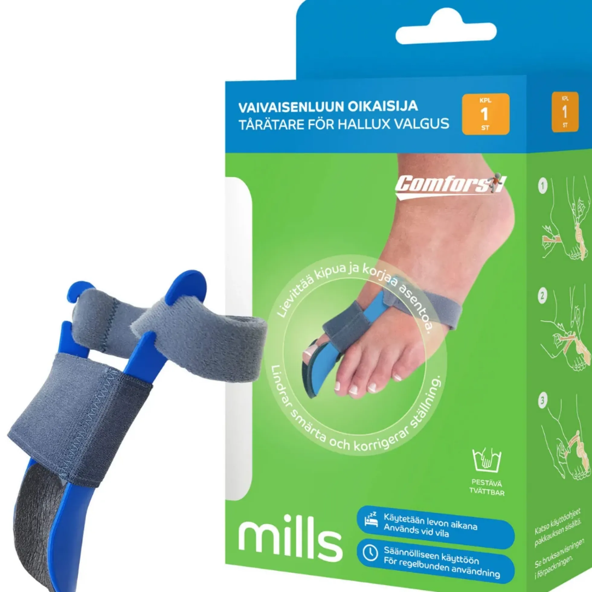 Comforsil Vaivaisenluun oikaisija, OIKEA JALKA