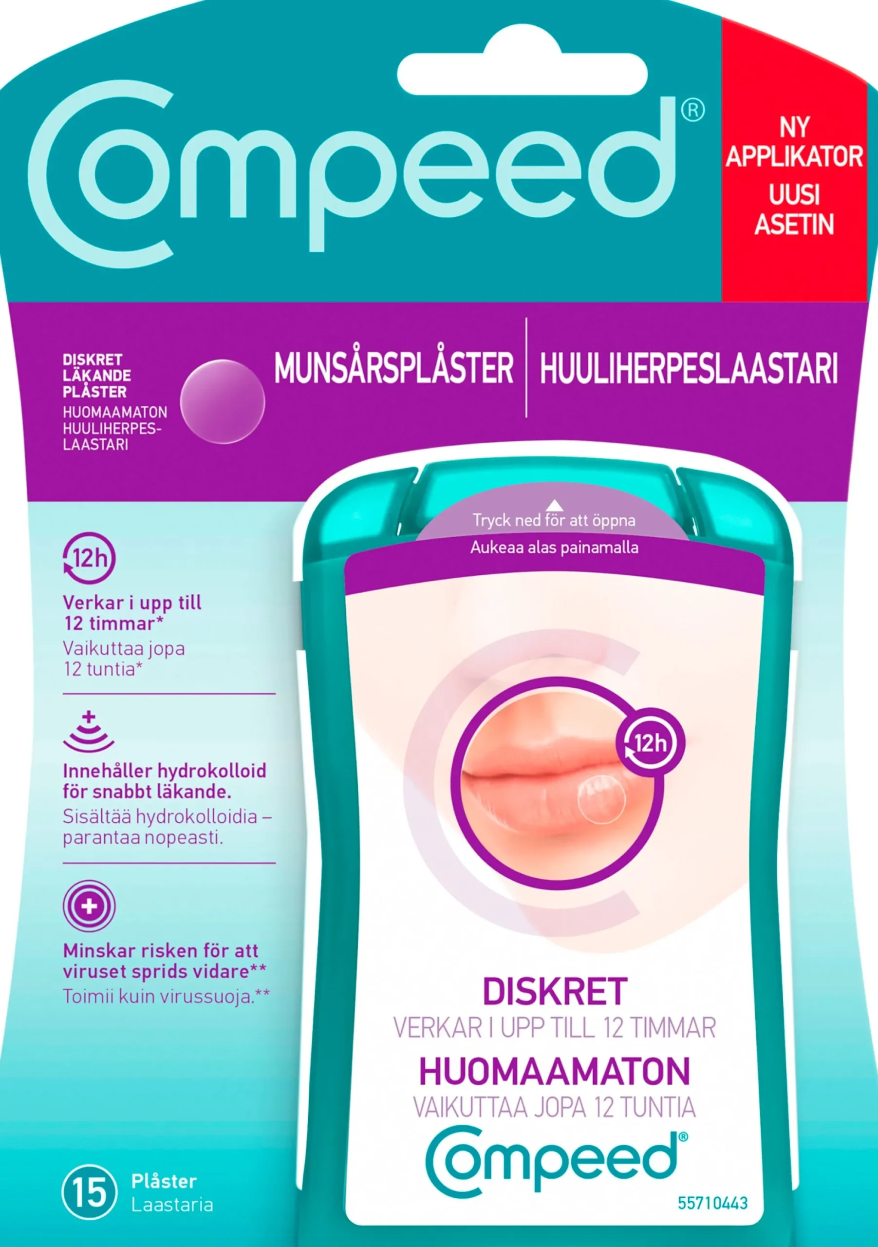 Compeed huuliherpeslaastari asettimella 15 kpl
