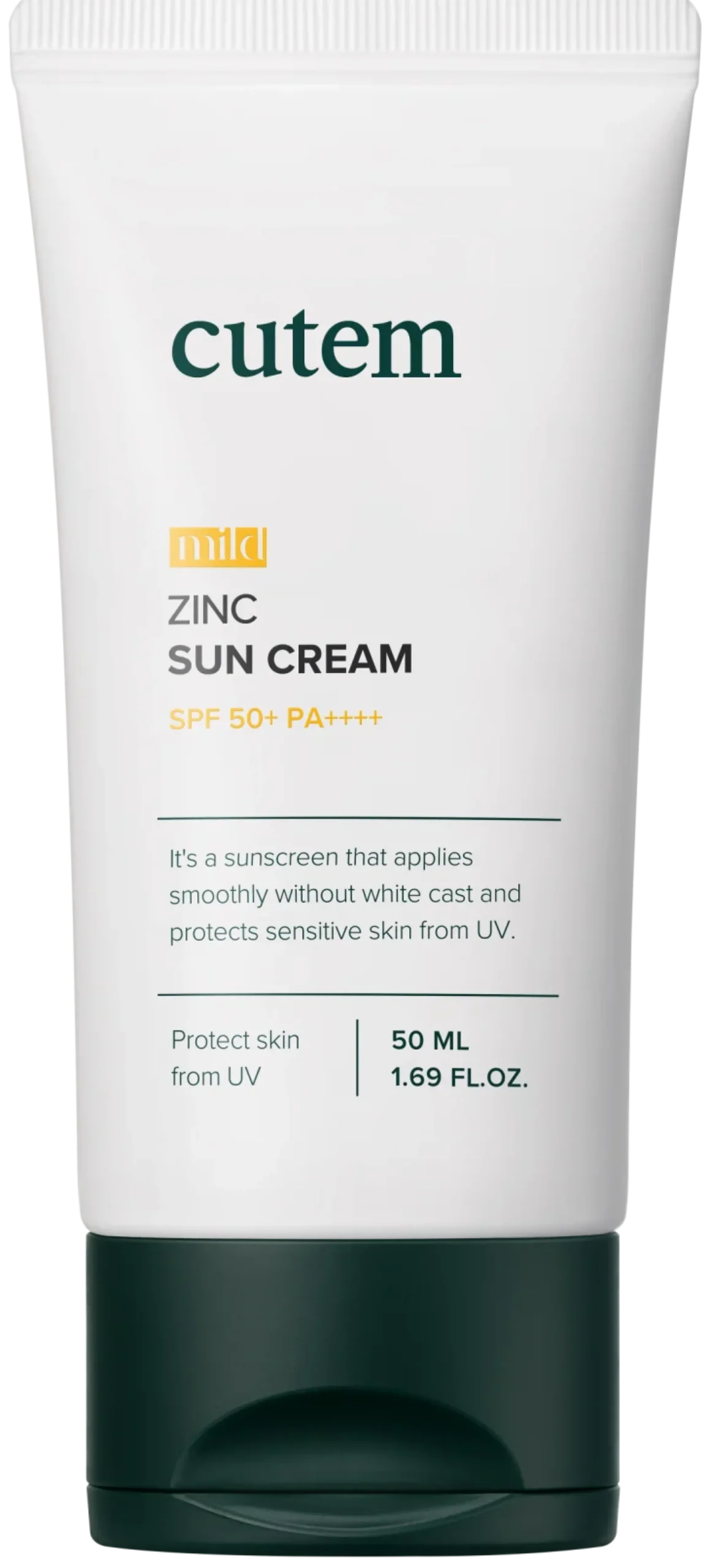 Cutem Mild Zinc Sun Cream SPF50+ PA++++ aurinkovoide 50 ml
