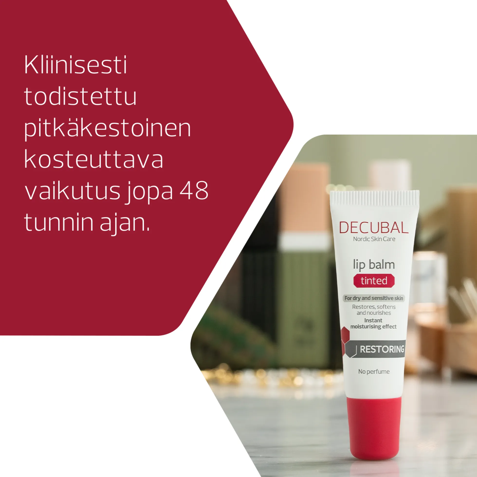 Decubal Restoring Tinted Lip Balm sävytetty huulivoide 10 ml