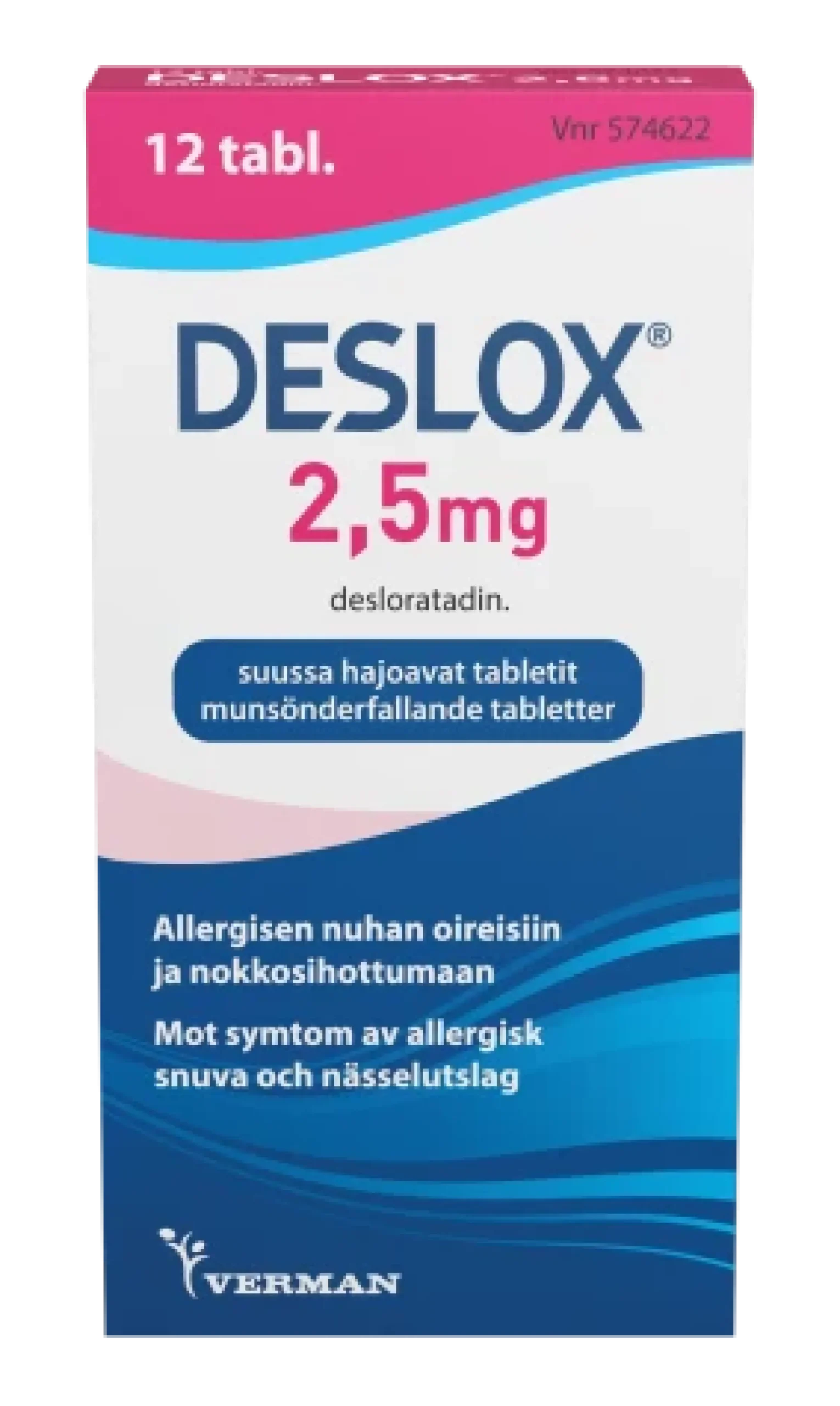 Deslox 2,5 mg suussa hajoavat tabletit 12 tbl
