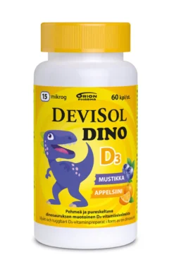 Devisol Dino D3 - pehmeä, pureskeltava D-vitamiinivalmiste 60 kpl
