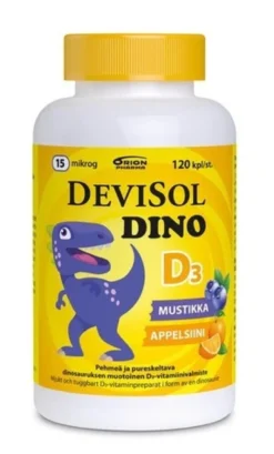 Devisol Dino D3 - pehmeä, pureskeltava D-vitamiinivalmiste 120 kpl