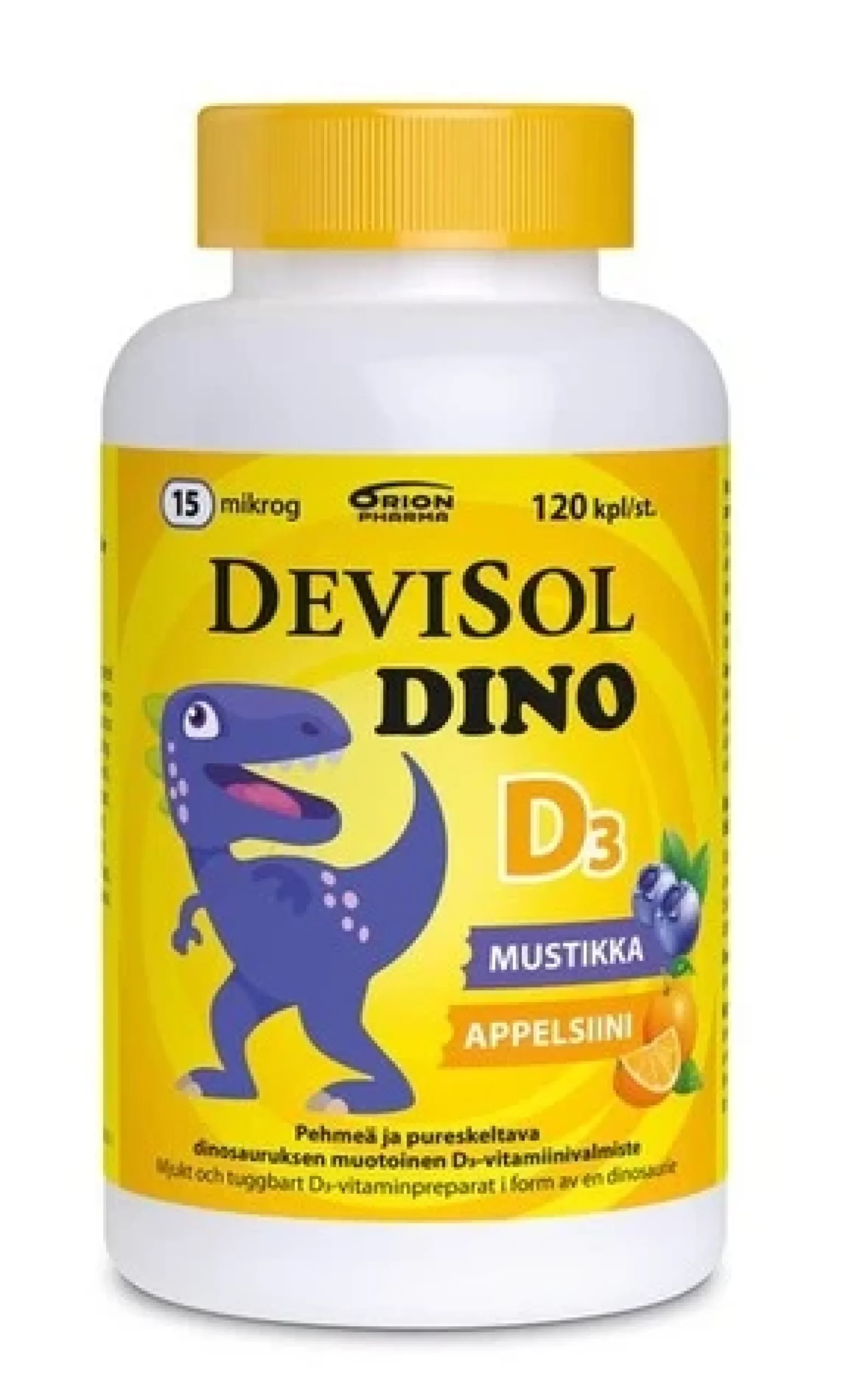 Devisol Dino D3 - pehmeä, pureskeltava D-vitamiinivalmiste 120 kpl