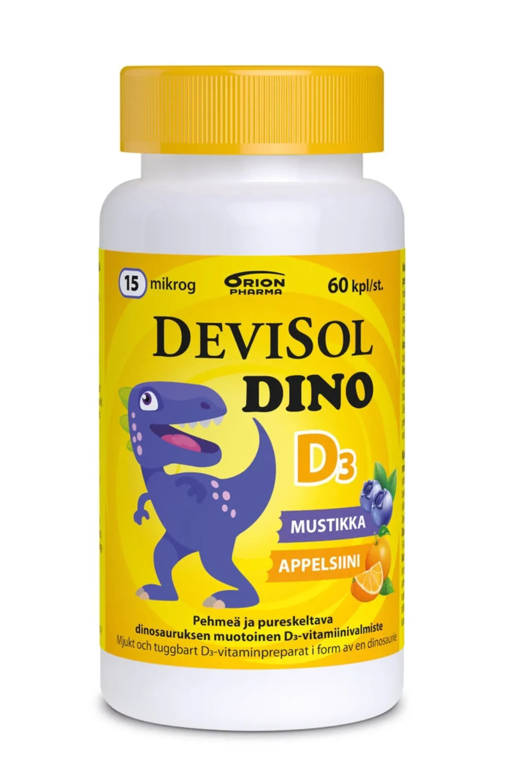 Devisol Dino D3 - pehmeä, pureskeltava D-vitamiinivalmiste 120 kpl