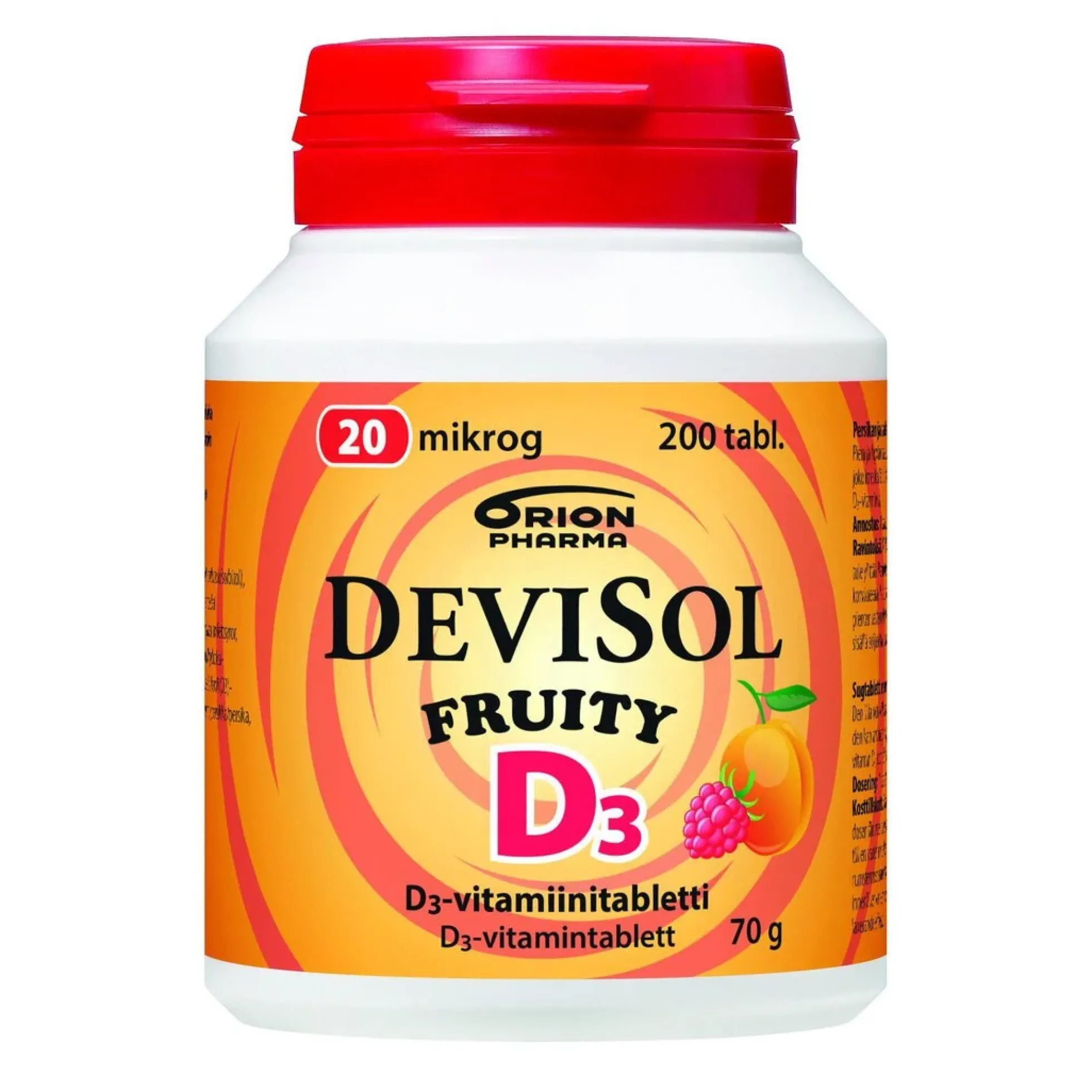 DeviSol Fruity 20 mikrog 200 tablettia
