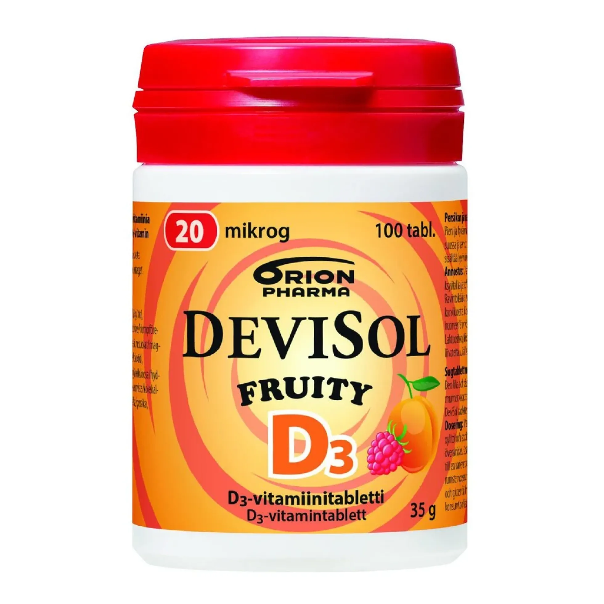 DeviSol Fruity 20 mikrog 200 tablettia