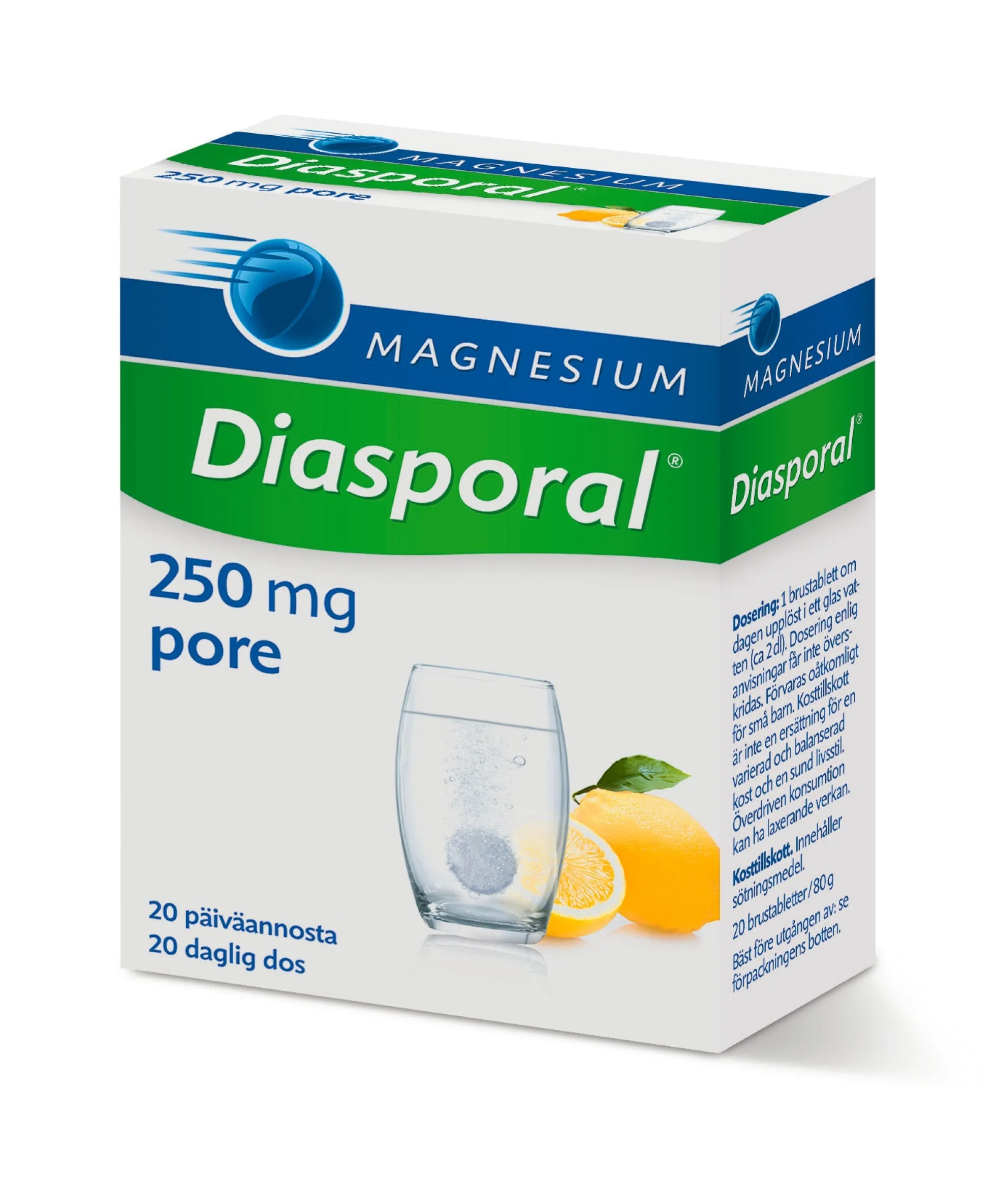 Diasporal magnesium 250 Aktiv poretabletti