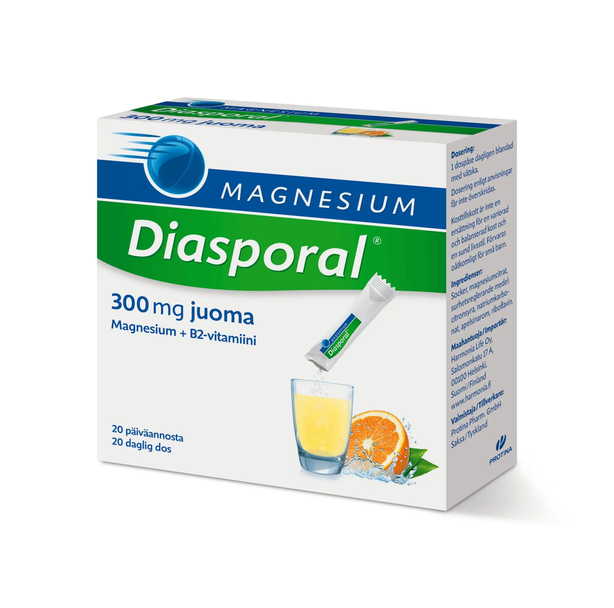Diasporal magnesium 300 mg juomajauhe