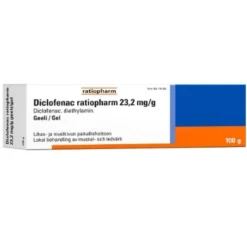 Diclofenac Ratiopharm geeli 23,2 mg/g - eri kokoja