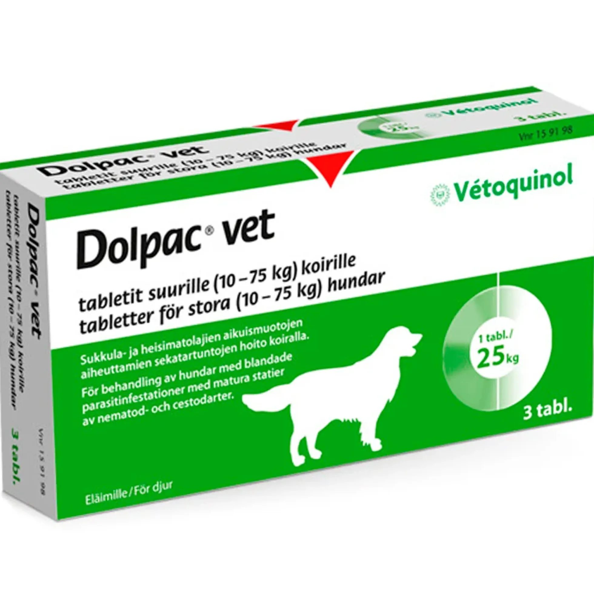 Dolpac Vet tabletit suurille koirille - 500,70/124,85/125 mg