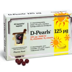 D-Pearls 125 mikrog -kapselit kylmäpuristetussa oliiviöljyssä