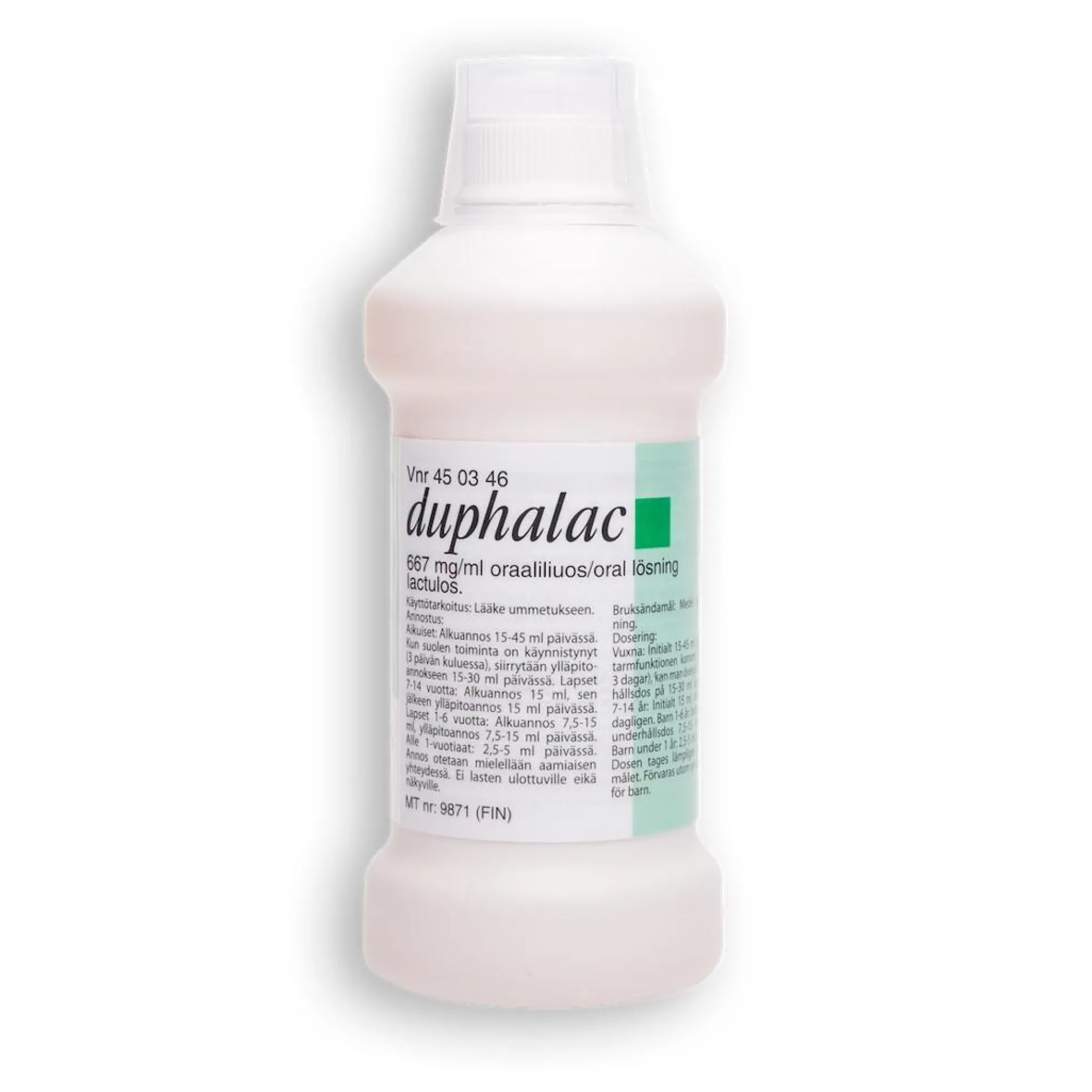 Duphalac 667 mg/ml -oraaliliuos -eri kokoja