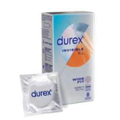 Durex Invisible XL Wide Fit Kondomi 8 kpl