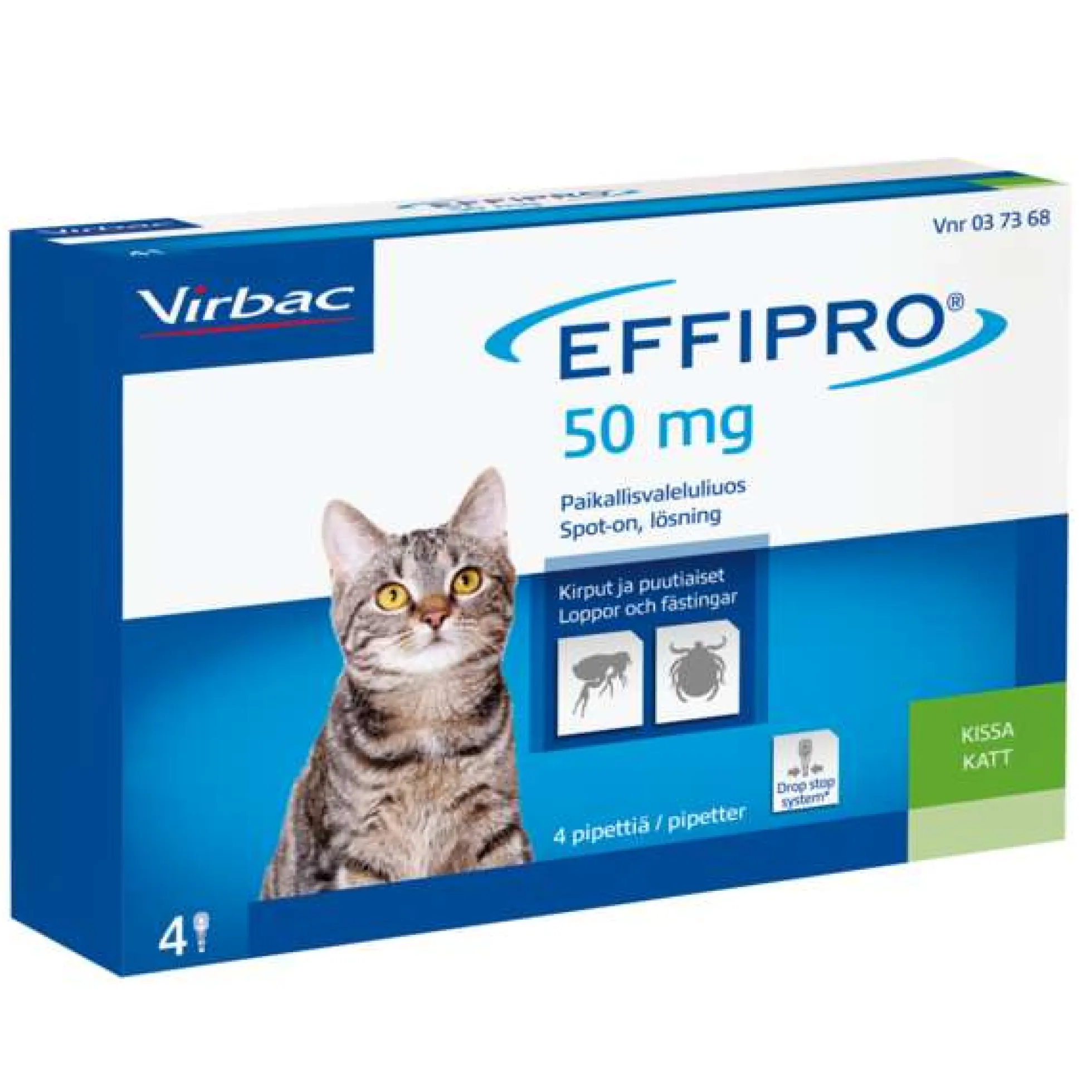 EFFIPRO 100 mg/ml liuos ulkoloisten häätöön kissoille 4 x 0,5 ml