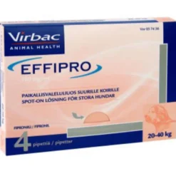 EFFIPRO 100 mg/ml liuos ulkoloisten häätöön koirille 4 pipettiä painon mukaan -eri vaihtoehtoja