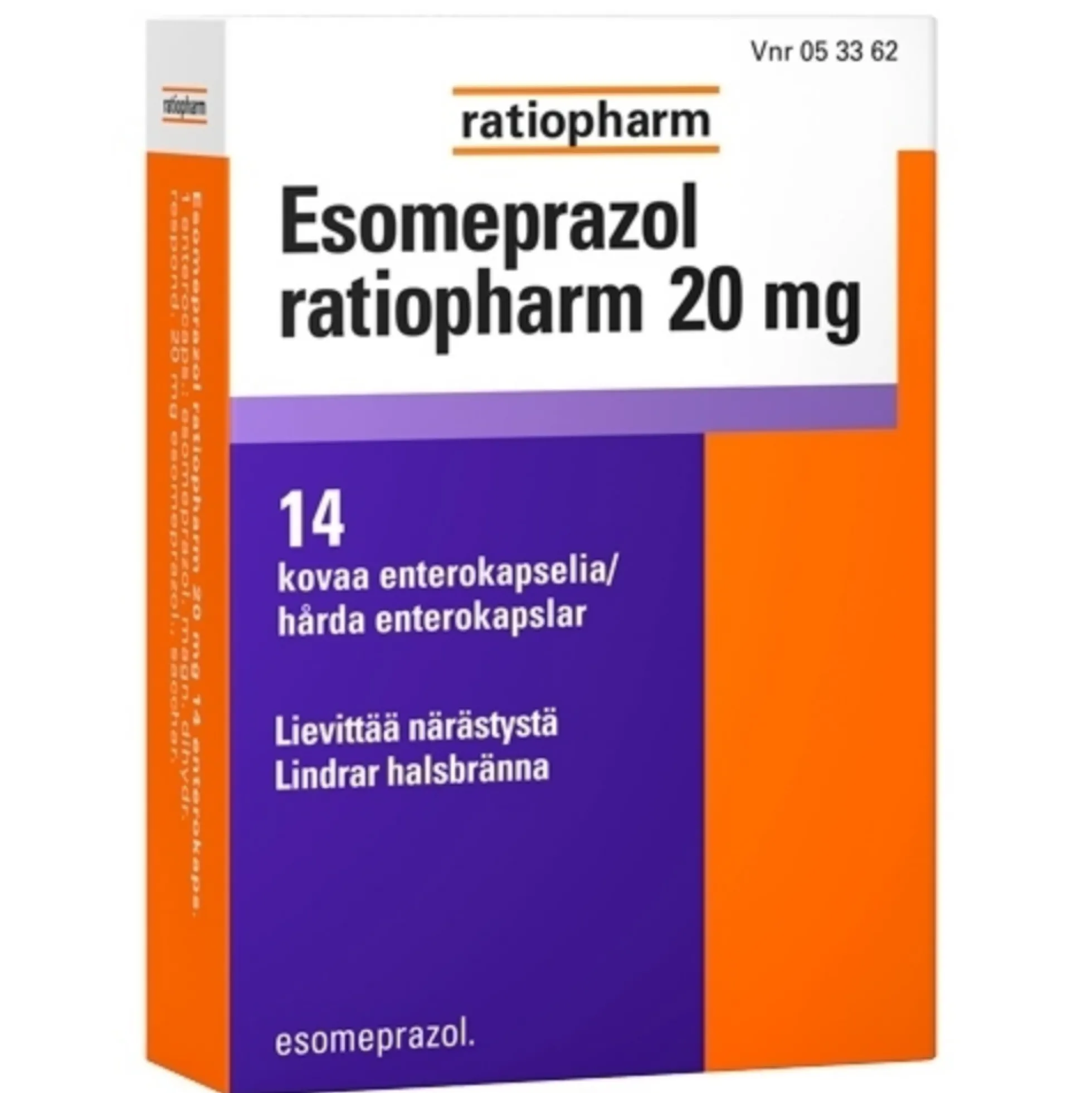 Esomeprazol ratiopharm 20 mg kapseli