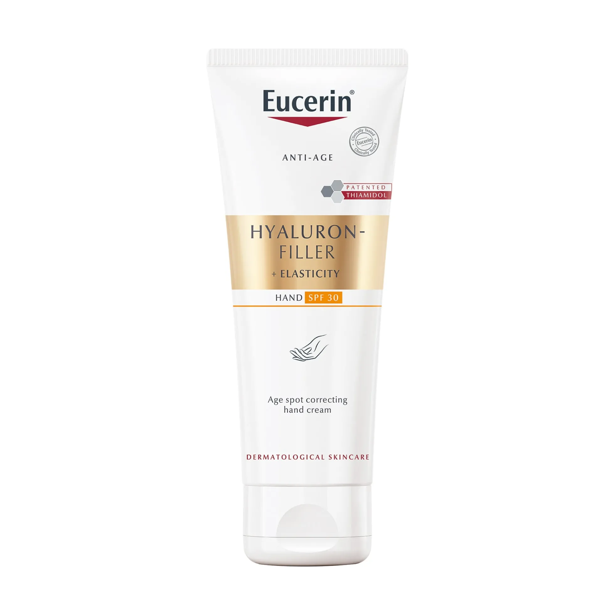 Eucerin Hyaluron-Filler+Elasticity Hand Cream SPF30 käsivoide pigmenttimuutoksia vastaan