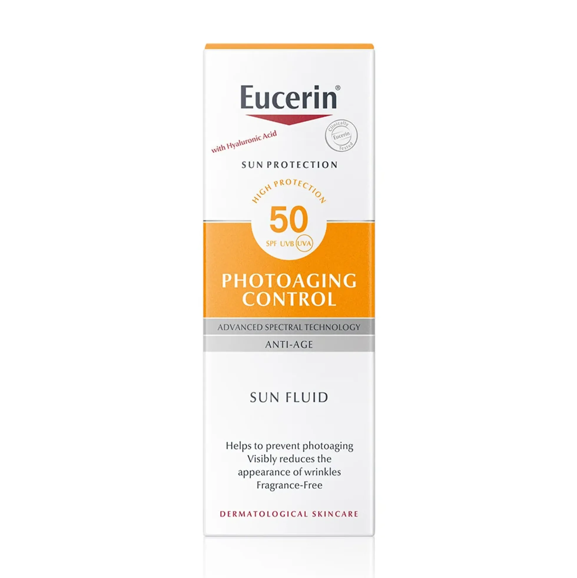 Eucerin Photoaging Sun Fluid SPF50+ aurinkovoide ikääntyvälle iholle 50 ml