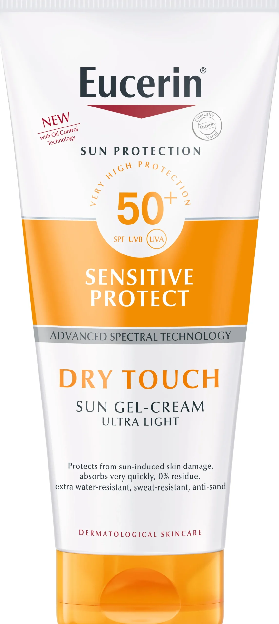 Eucerin Sun Dry Touch Ultra Light SPF50+ aurinkovoide kasvoille ja vartalolle 200 ml