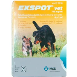 Exspot vet 715 mg/ml -paikallisvaleluliuos koirille -Eri kokoja