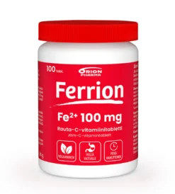 Ferrion 100 mg vahva ja pitkävaikutteinen rautavalmiste -Eri pakkauskokoja