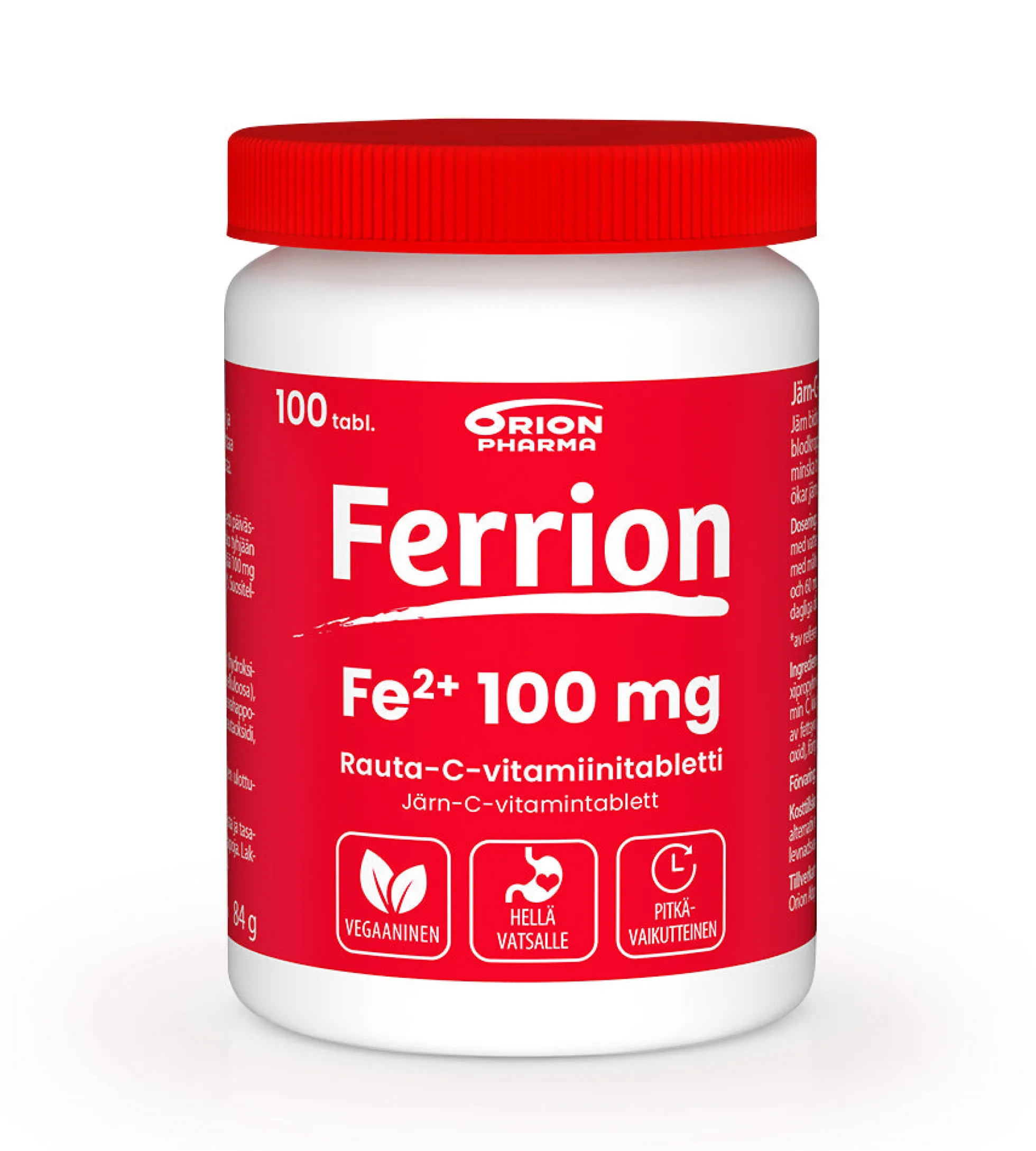 Ferrion 100 mg vahva ja pitkävaikutteinen rautavalmiste -Eri pakkauskokoja