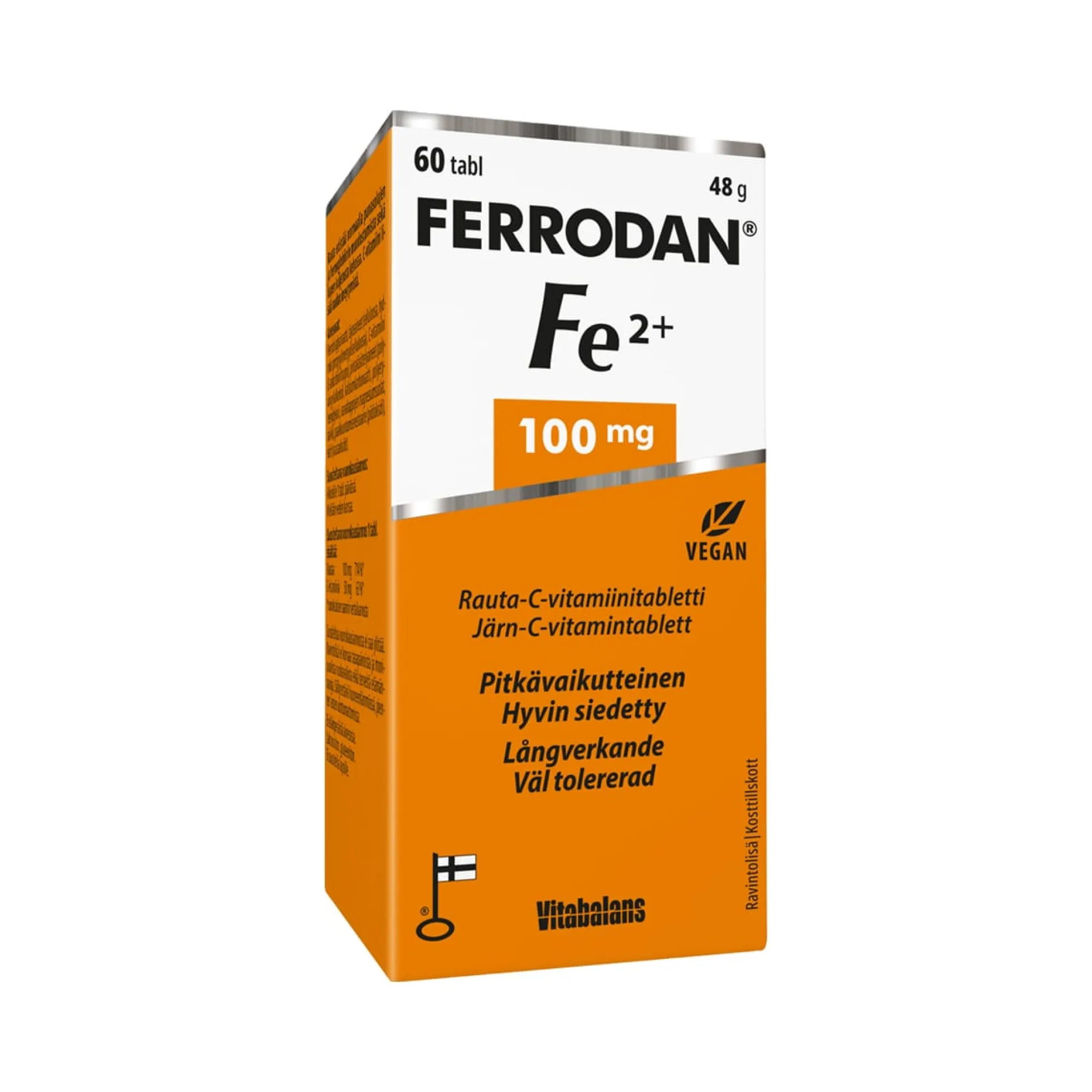 Ferrodan Fe++ 100 mg + C-vitamiini -pitkävaikutteinen tabletti 60 tbl
