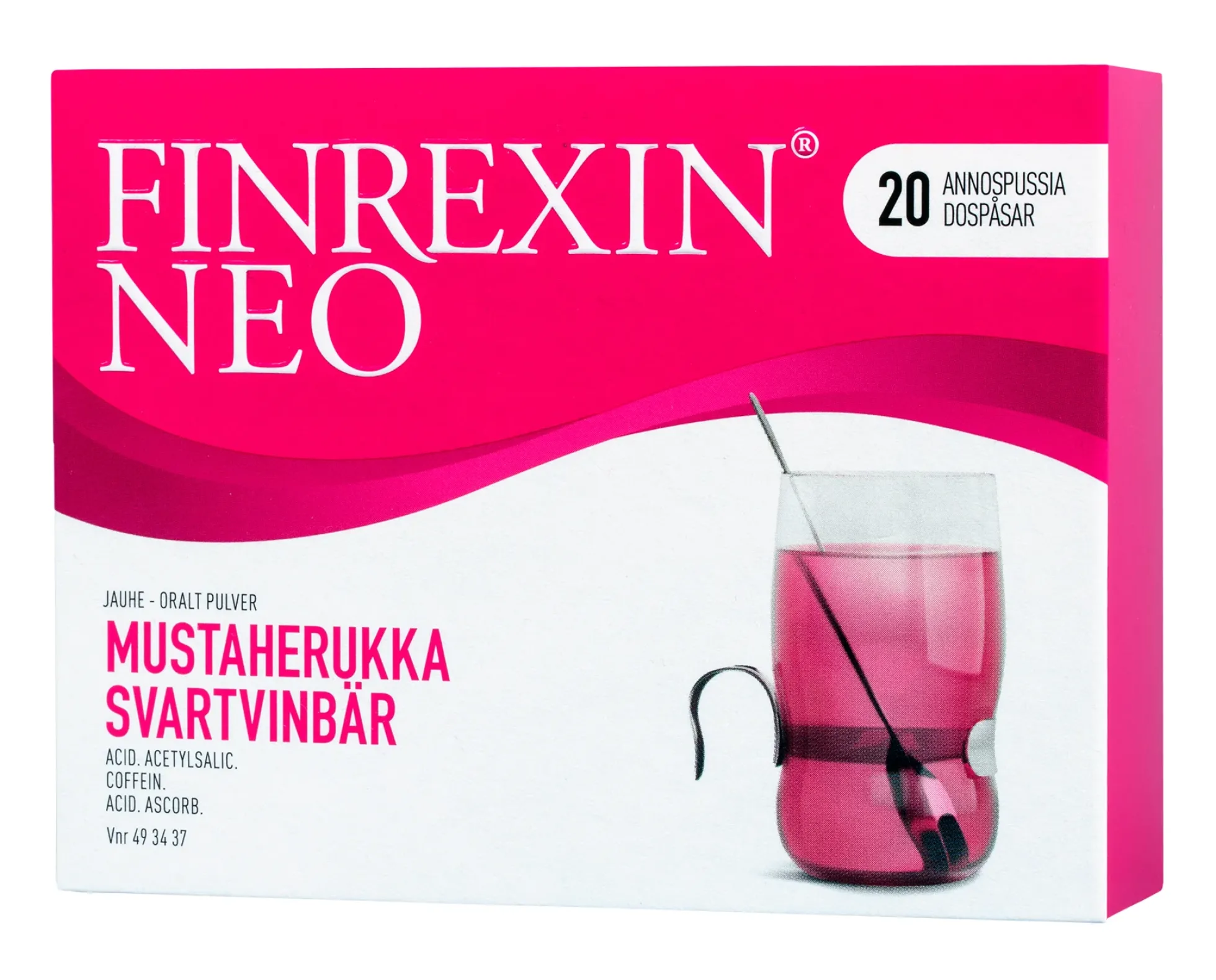 Finrexin Neo Mustaherukka flunssalääke juomajauhe
