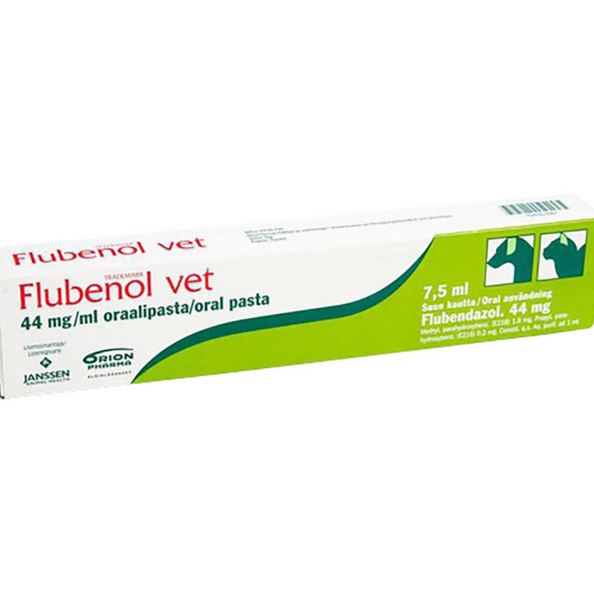 Flubenol vet 44 mg/ml -matolääke kissoille ja koirille oraalipasta