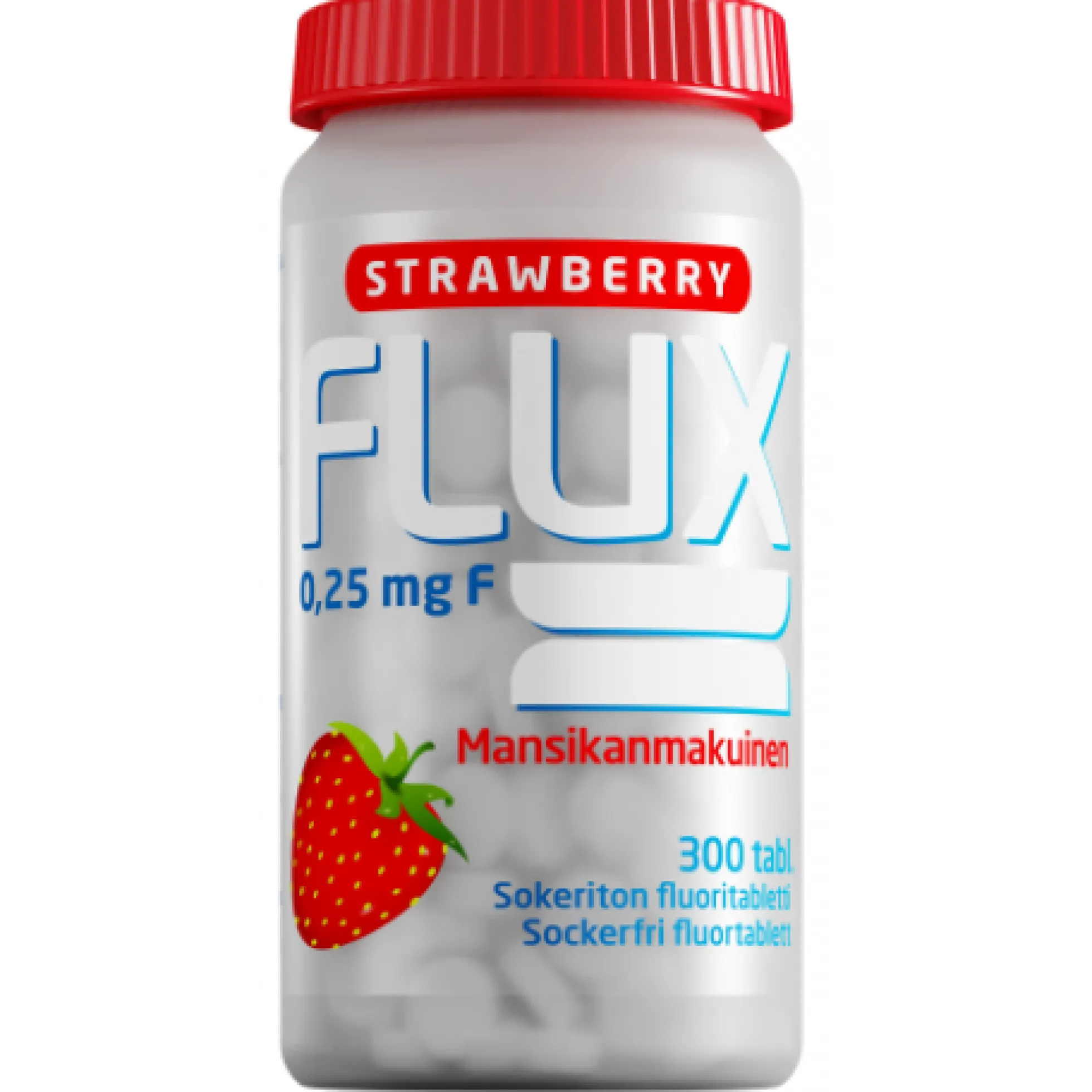 Flux Strawberry fluoritabletti -mansikanmakuinen imeskelytabletti