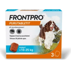 FRONTPRO vet purutabletit koirien ulkoloisia vastaan 3 fol