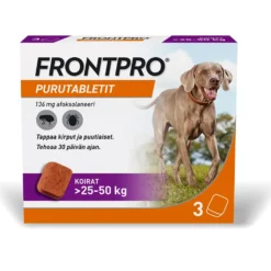 FRONTPRO vet purutabletit koirien ulkoloisia vastaan 3 fol