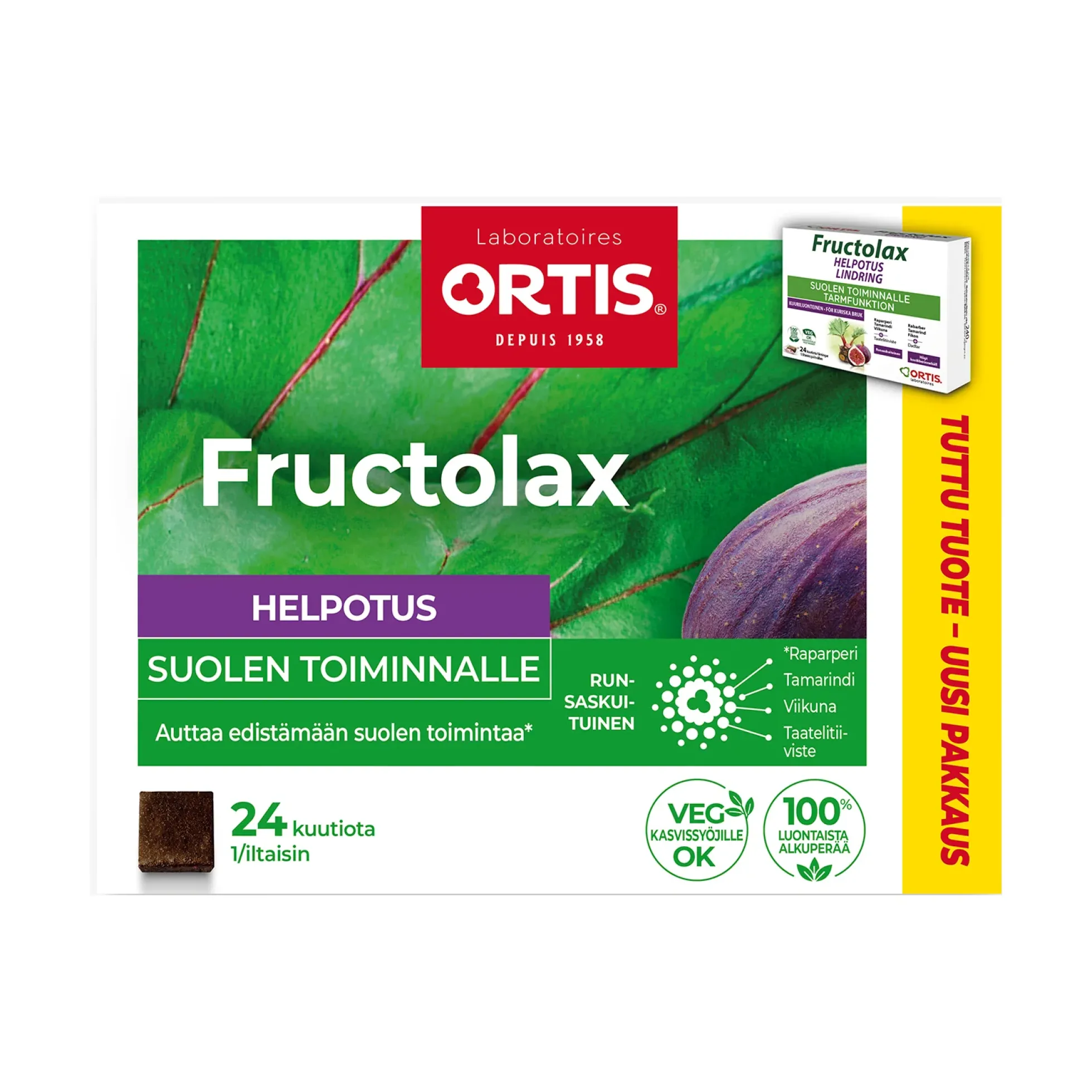 Fructolax Helpotus kuutio -eri kokoja