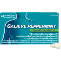 Galieve Peppermint 250/133,5/80 mg -purutabletti närästykseen