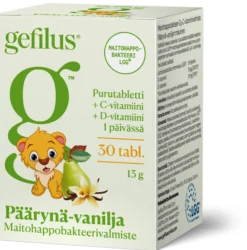 Gefilus + D Päärynä 30 purutablettia